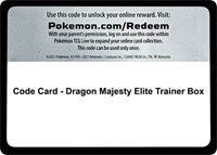 Code Card - Dragon Majesty Elite Trainer Box [Dragon Majesty]