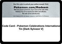 Code Card - Pokemon Celebrations International Tin [Dark Sylveon V] [World Championship Decks]