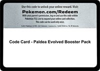 Code Card - Paldea Evolved Booster Pack [SV02: Paldea Evolved]