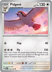 Pidgeot (018/165) [SV: Scarlet & Violet 151]