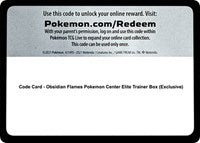 Code Card - Obsidian Flames Pokemon Center Elite Trainer Box (Exclusive) [SV03: Obsidian Flames]