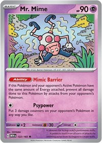 Mr. Mime - 122/165 (122/165) [SV: Scarlet & Violet 151]