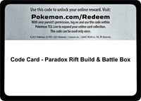Code Card - Paradox Rift Build & Battle Box [SV04: Paradox Rift]