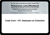 Code Card - 151: Alakazam ex Collection [SV: Scarlet & Violet 151]
