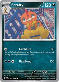 Scrafty (061/091) [SV: Paldean Fates]