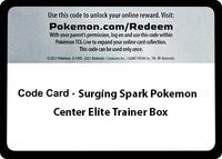 Code Card - Surging Sparks Pokemon Center Elite Trainer Box [SV08: Surging Sparks]