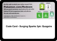 Code Card - Surging Sparks 3 Pack Blister [Quagsire] [Miscellaneous Cards & Products]