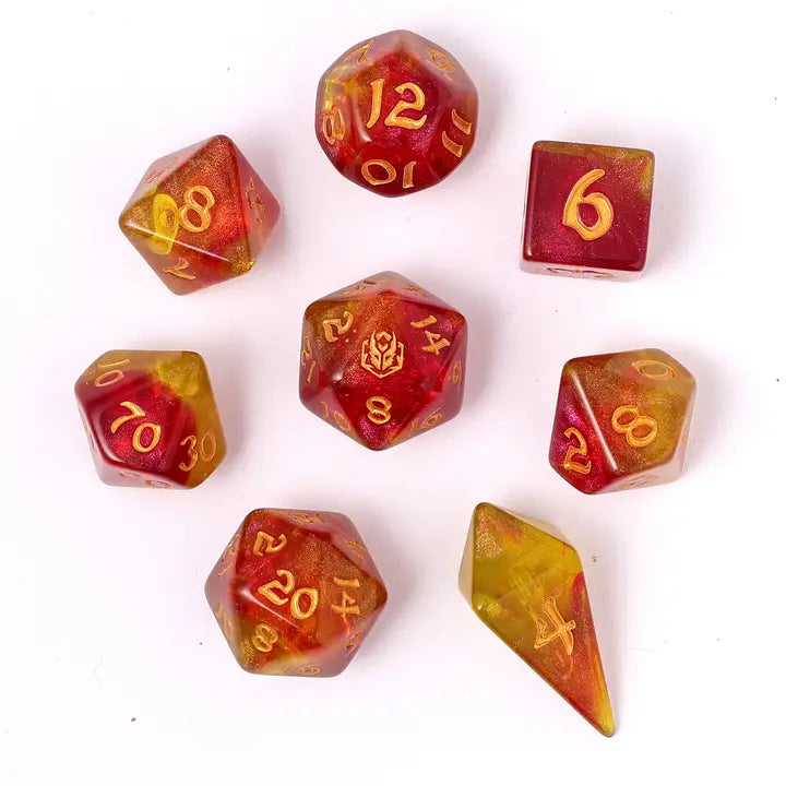 Phoenix Feather – Wyrmforged Dice Set