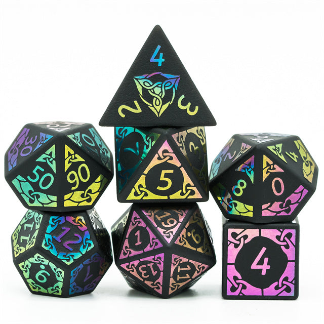 Rainbow Foil Obsidian Dice Set