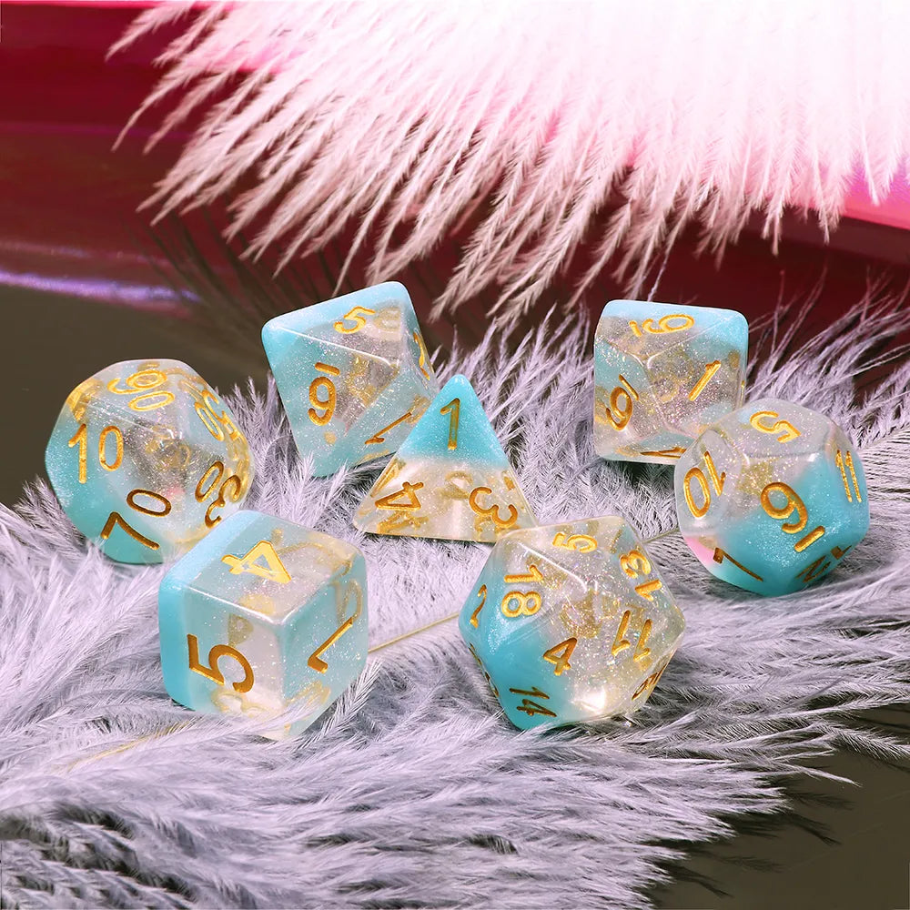 Snowflake Blue/Clear Dice Dice Set