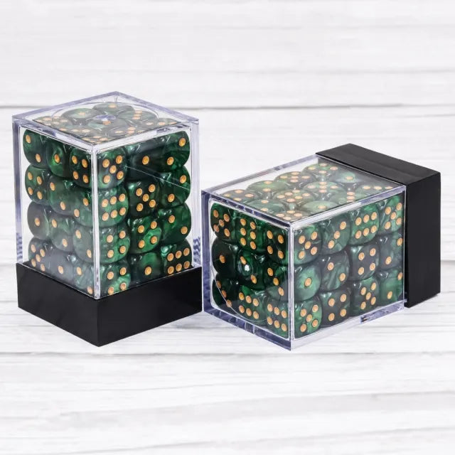 Green Pearl 12mm D6 Dice Cube – 36 Count