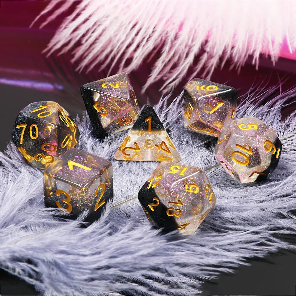Crystal Ice Black/Clear Dice Dice Set