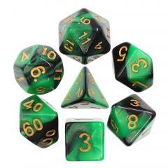 Black & Green Marble Dice Set