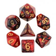 Red & Black Marble Dice Set